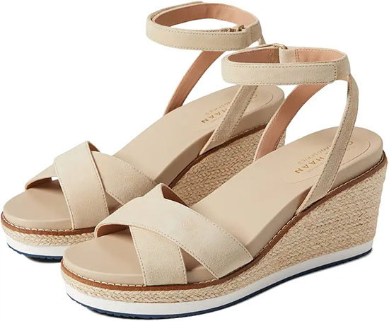 Most comfortable heels: Cole Haan Cloudfeel Espadrille Wedge Sandal | 40plusstyle.com