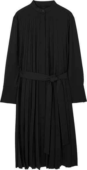 COS Pleated Wool-Blend Shirt Dress | 40plusstyle.com