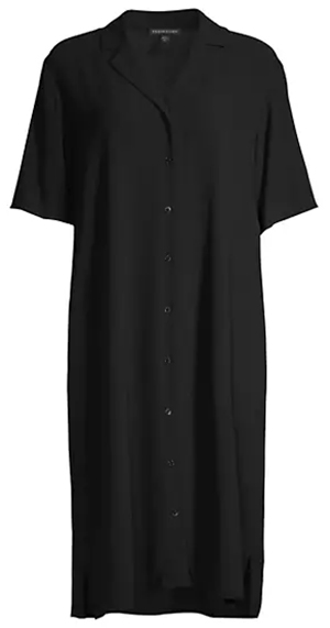 Eileen Fisher Silk Notched-Collar Shirtdress | 40plusstyle.com