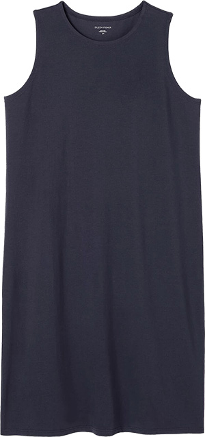 Dresses to hide your tummy: Eileen Fisher Pima Cotton Stretch Jersey Tank Dress | 40plusstyle.com