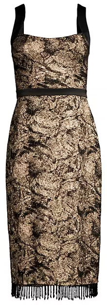 Aidan Mattox Jacquard Sleeveless Sheath Dress | 40plusstyle.com