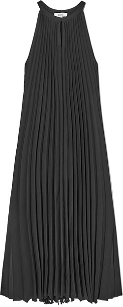 COS Pleated Halterneck Midi Dress | 40plusstyle.com