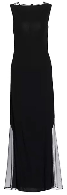 Perfect little black dress: Helmut Lang Mesh-Paneled Maxi Dress | 40plusstyle.com