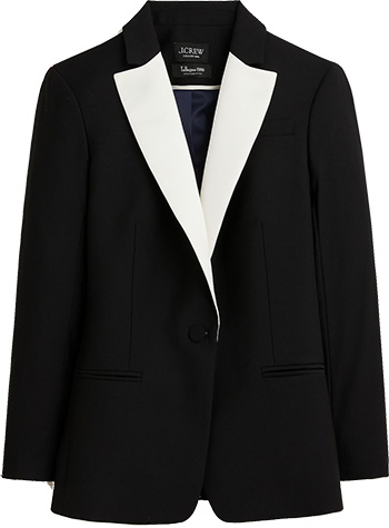 Formal dress cover up - J.Crew Collection Tuxedo Blazer | 40plusstyle.com