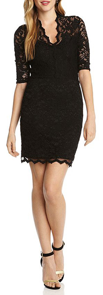 Perfect little black dress: Karen Kane Scalloped Lace Cocktail Dress | 40plusstyle.com