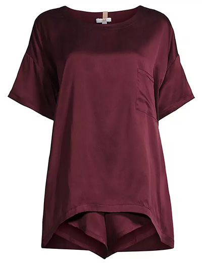 Lunya Washable Silk T-Shirt 2-Piece Pajama Set | 40plusstyle.com