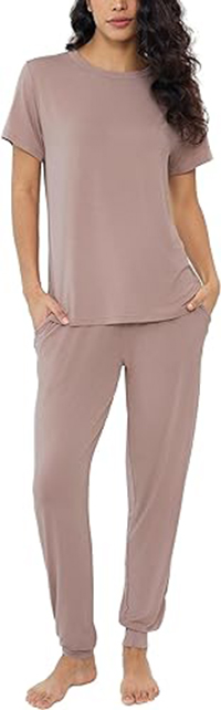 Joyaria Short Sleeve Bamboo Pajamas Set | 40plusstyle.com