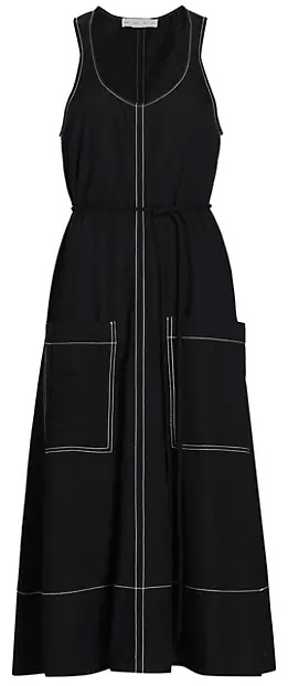 Proenza Schouler White Label Lucy A-Line Tie-Waist Midi Dress | 40plusstyle.com
