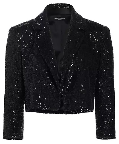 How to cover up a formal outfit: Generation Love Isabella Sequin Crop Jacket | 40plusstyle.com