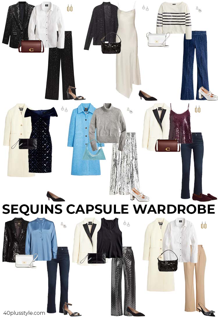 Sequins capsule wardrobe | 40plusstyle.com