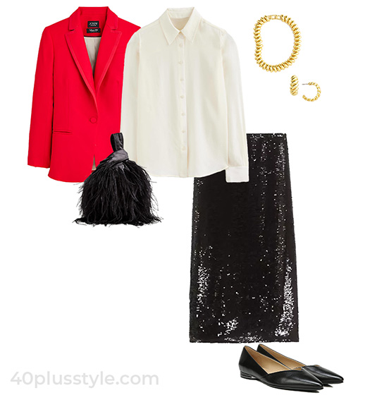 Christmas party outfit: wear sequins | 40plusstyle.com