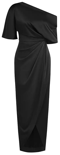 Best cocktail dresses: Theia Rayna One-Shoulder Gown | 40plusstyle.com