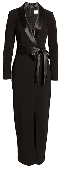 Eliza J Long Sleeve Tuxedo Gown | 40plusstyle.com