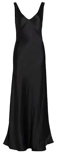 Perfect little black dress: Vince V-Neck Maxi Slip Dress | 40plusstyle.com