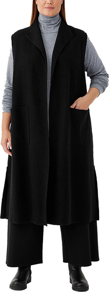 Eileen Fisher Lightweight Boiled Wool Vest | 40plusstyle.com