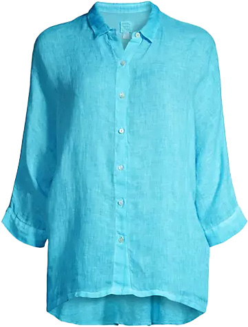 120% Lino Linen Buttoned Shirt | 40plusstyle.com