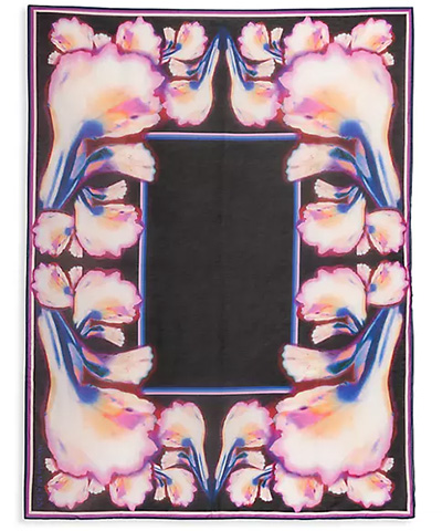 Best designer scarves for women: Alexander McQueen Solarized Silk-Cotton Scarf | 40plusstyle.com