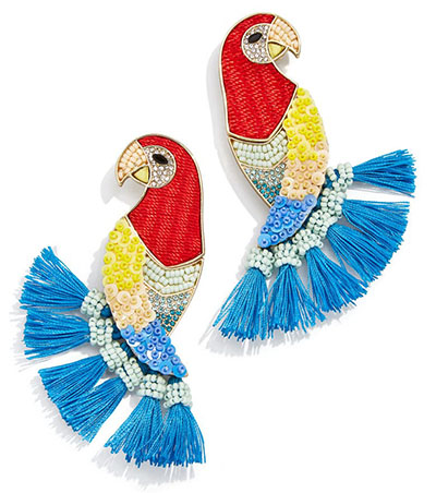 BaubleBar Macaw Me Beaded Statement Drop Earrings | 40plusstyle.com