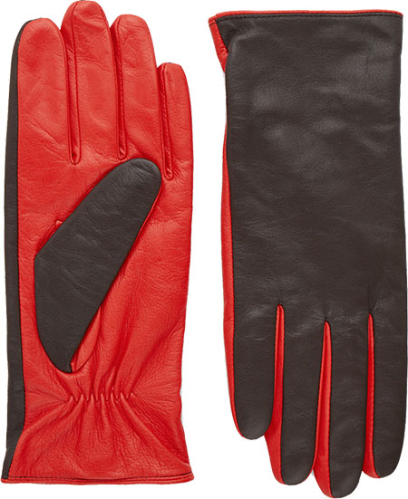 Best winter gloves for women - COS Cashmere-Lined Color Block Leather Gloves | 40plusstyle.com