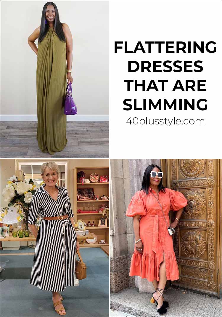 Super flattering dresses that are slimming | 40plusstyle.com