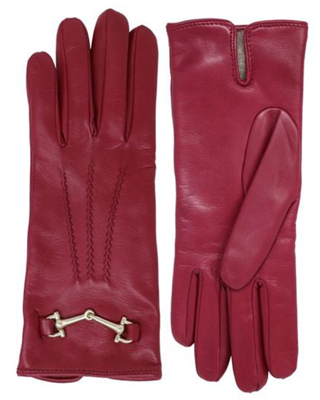 Best winter gloves for women - Nicoletta Rosi Horsebit Cashmere Lined Leather Gloves | 40plusstyle.com