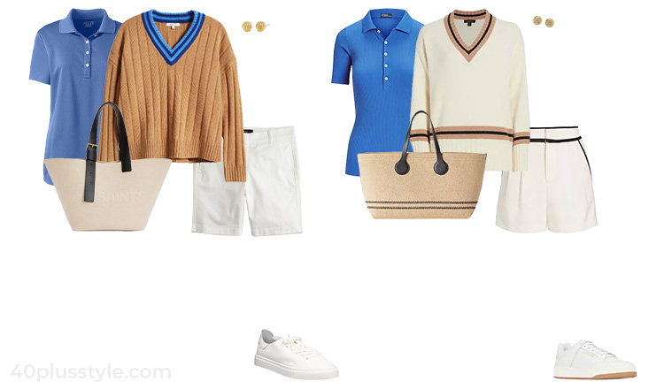 Polo shirt and shorts outfit | 40plusstyle.com
