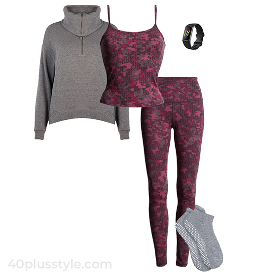 Pink tank top and leggings | 40plusstyle.com