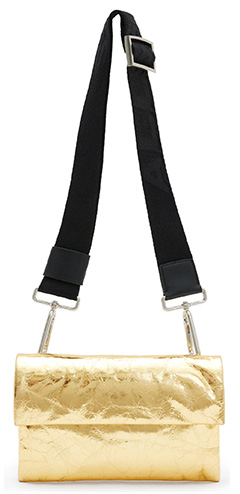 AllSaints Ezra Metallic Leather Crossbody Bag | 40plusstyle.com