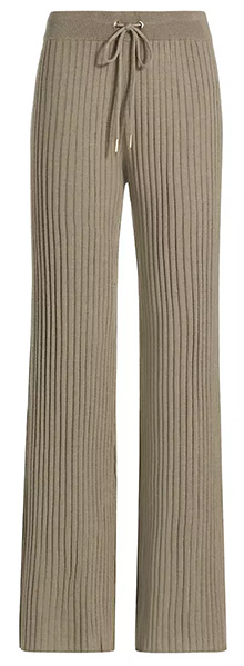 Stellae Dux Wide Rib-Knit Drawstring Pants | 40plusstyle.com