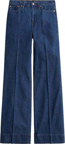 Best blue jeans for women - J.Crew Denim Trouser | 40plusstyle.com