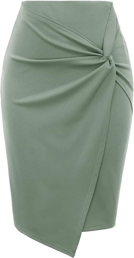 Kate Kasin Wrap Front Pencil Skirt | 40plusstyle.com