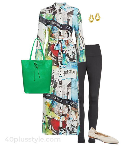 Maxi dress and leggings | 40plusstyle.com