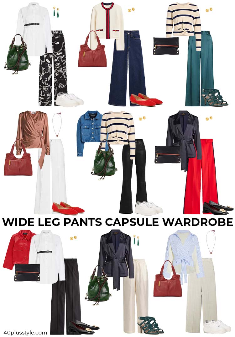 Wide leg pants capsule wardrobe | 40plusstyle.com