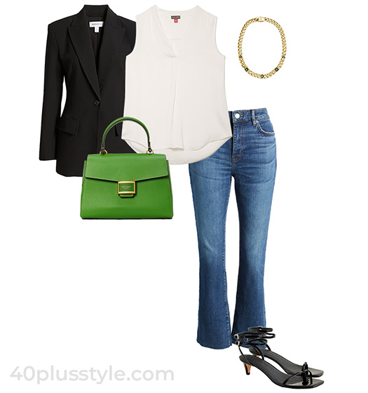 Blazer and jeans outfit | 40plusstyle.com