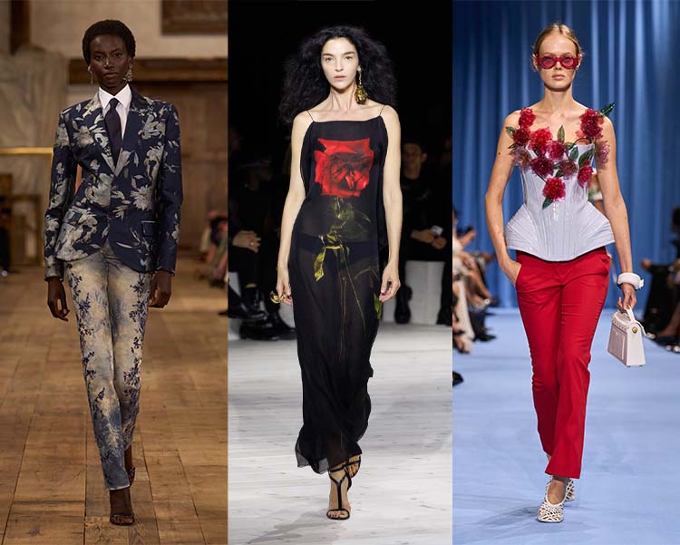 Flowers on the 2024 spring catwalks | 40plusstyle.com
