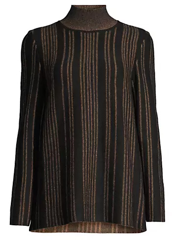 Misook Striped Knit Turtleneck Sweater | 40plusstyle.com