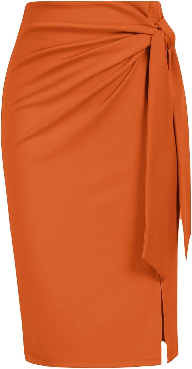 Kate Kasin Bow Tie Pencil Skirt | 40plusstyle.com