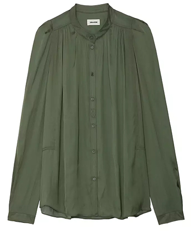 Zadig & Voltaire Pleated Satin Blouse | 40plusstyle.com
