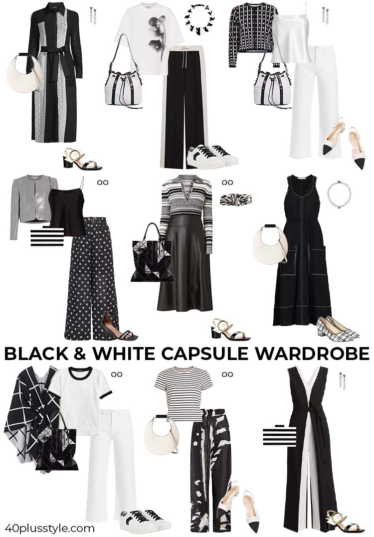 Black and white capsule wardrobe | 40plusstyle.com