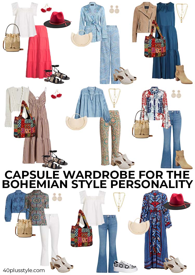 A capsule wardrobe for the bohemian style personality | 40plusstyle.com