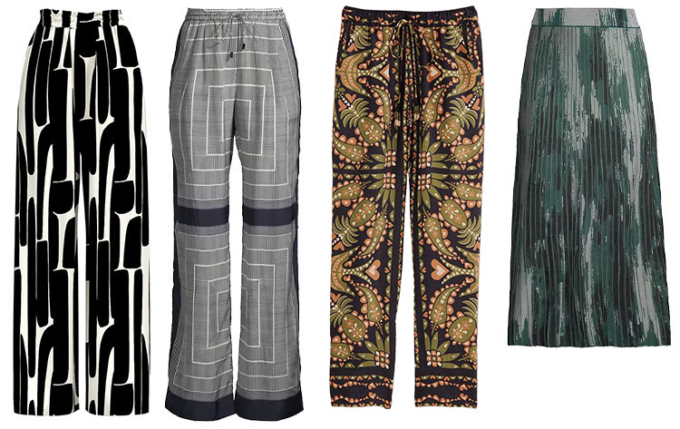 graphic print pants and skirts | 40plusstyle.com