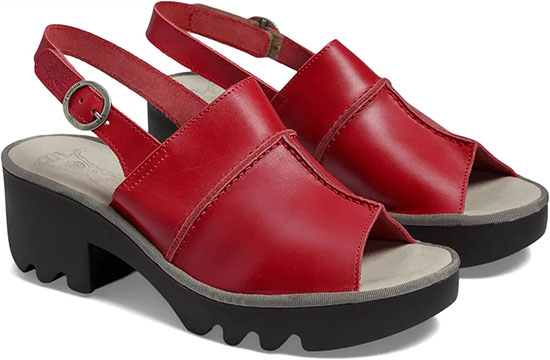 Best shoes with arch support: FLY London Tupi Sandals | 40plusstyle.com