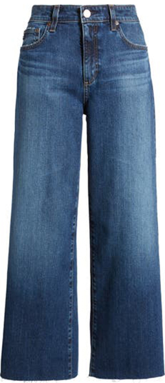 AG Saige Crop Raw Hem Wide Leg Jeans | 40plusstyle.com