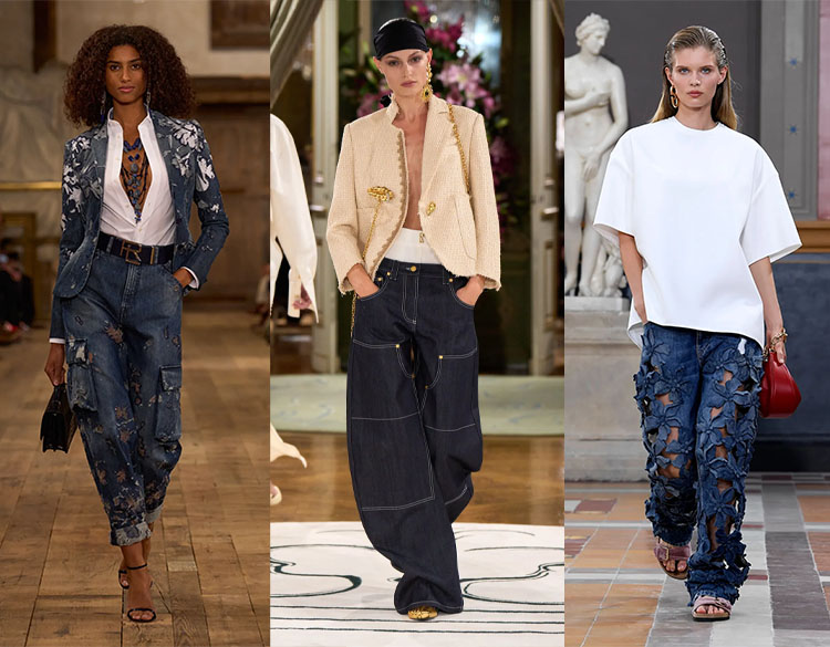 Denim pants and jeans on the designer runways | 40plusstyle.com
