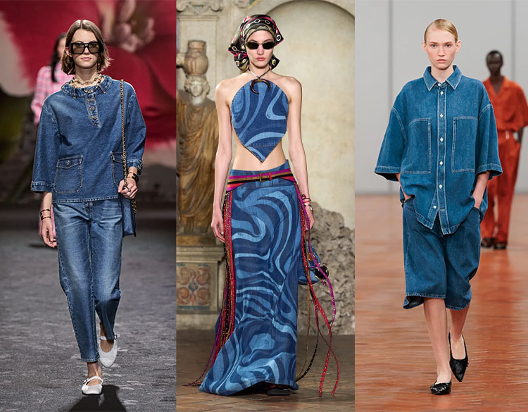 Denim outfits on the catwalks | 40plusstyle.com