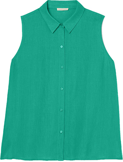 Summer top - Eileen Fisher Organic Handkerchief Linen Sleeveless Shirt | 40plusstyle.com