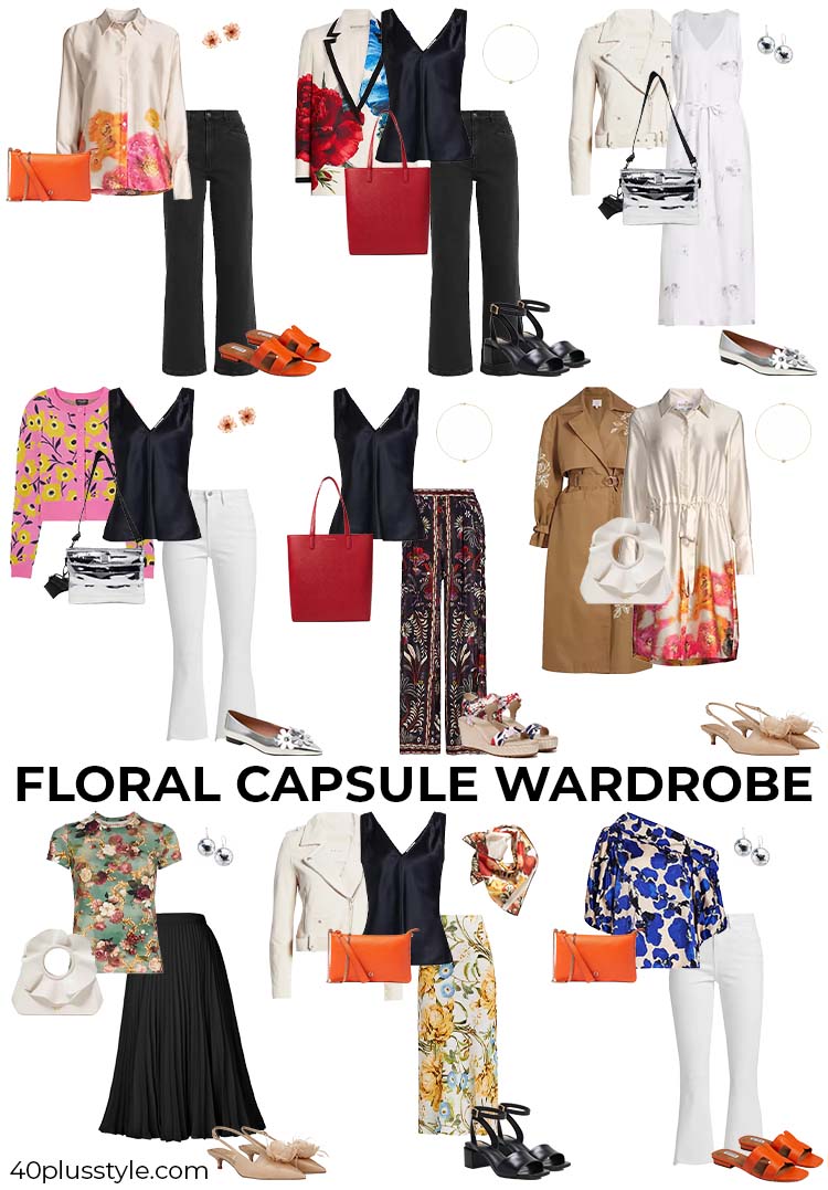 Floral capsule wardrobe | 40plusstyle.com