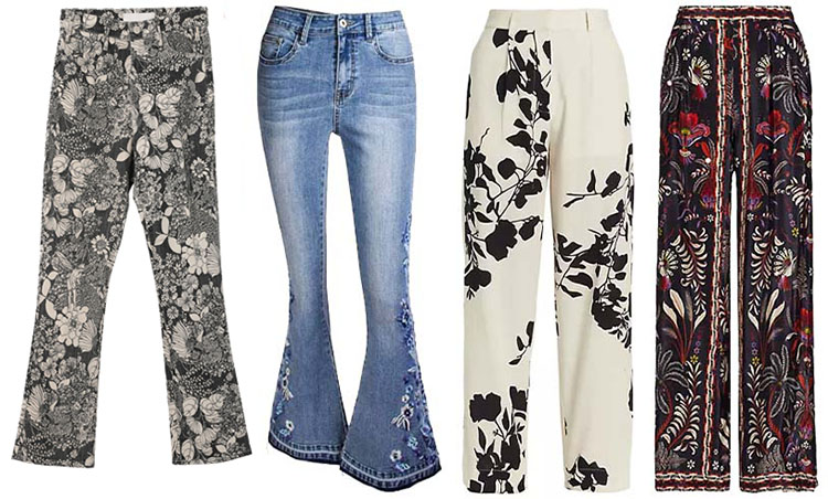 Floral print pants and jeans | 40plusstyle.com