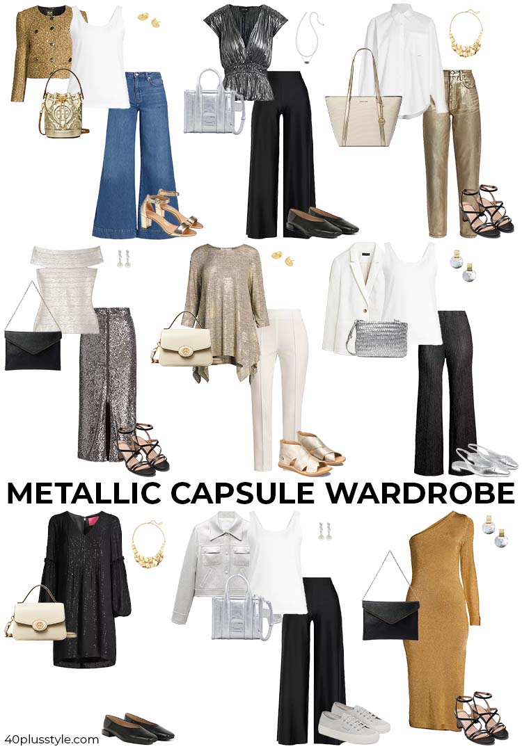 Metallic capsule wardrobe | 40plusstyle.com