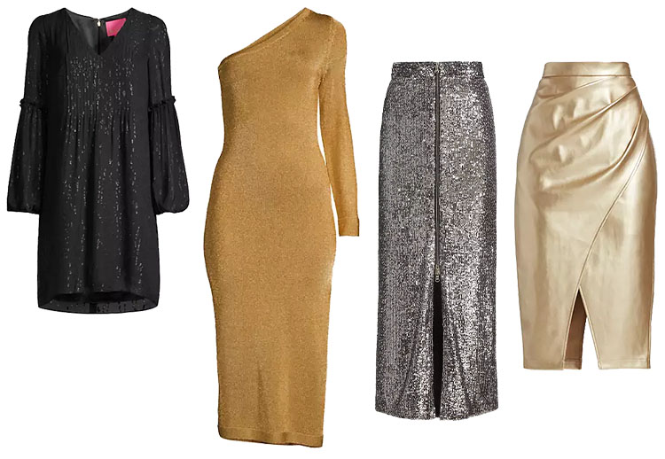 Gold and silver dresses and skirts | 40plusstyle.com